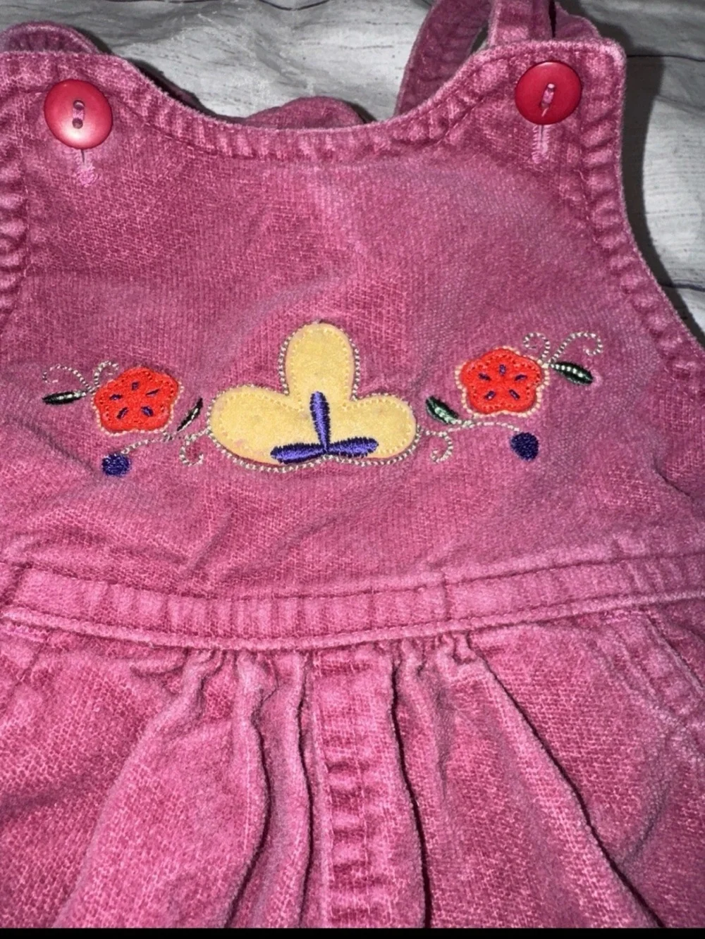 Vintage Carter’s  Pink Purple Overalls 9-12m Y2K Velvet Cotton 90s Magenta
